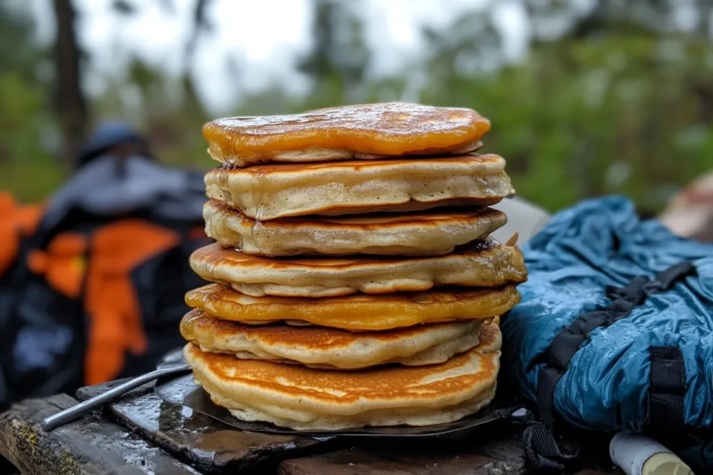 Mini pancakes being microwaved