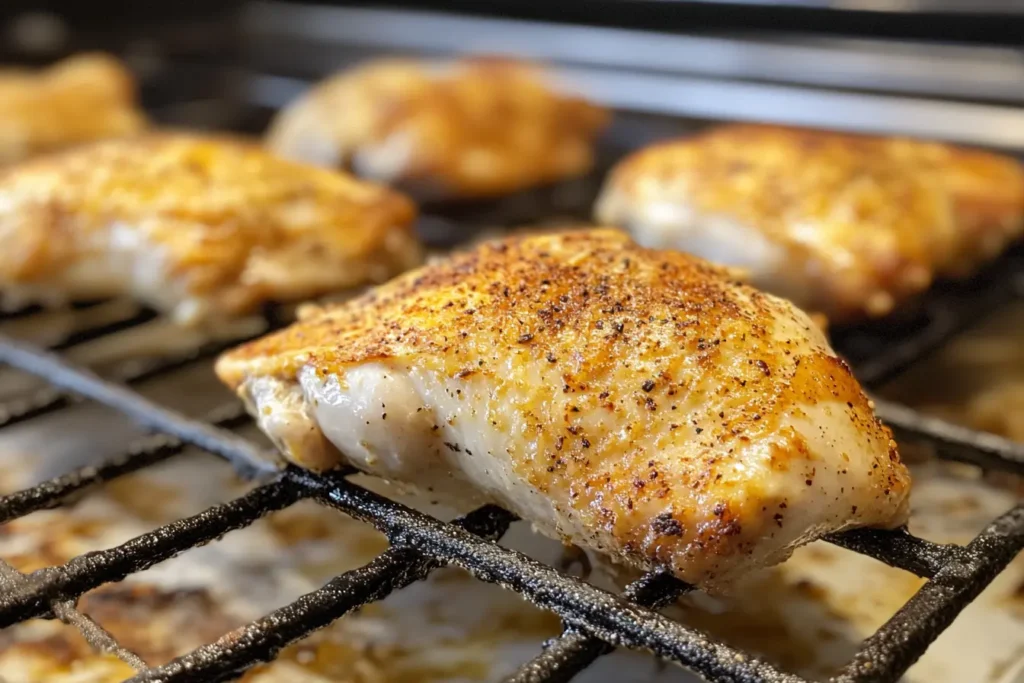 Galena Chicken Recipe in a skillet with herbs